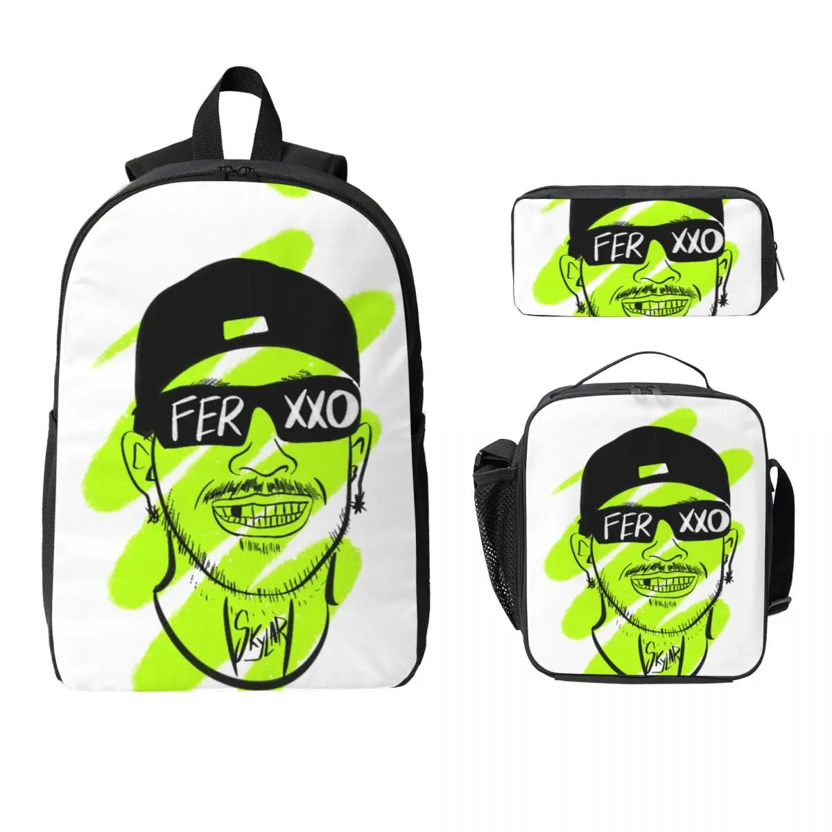 Ferxxocalipsis World Tour Рюкзак Ferxxo Студенческий рюкзак для мальчиков и девочек Школьная сумка Сумки на плечо 3 шт. Изолированная сумка для обеда Пенал
Ferxxocalipsis World Tour Рюкзак Ferxxo Студенческий рюкзак для мальчиков и девочек Школьная сумка Сумки на плечо 3 шт. Изолированная сумка для обеда Пенал