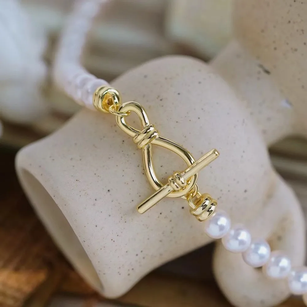 DIY Pearl Accessories S925 Sterling Silver Single Row Pearl Necklace Buckle Accessories Gold and Silver Bracelet Beaded Buckle
DIY Pearl Accessories S925 Sterling Silver Single Row Pearl Necklace Buckle Accessories Gold and Silver Bracelet Beaded Buckle