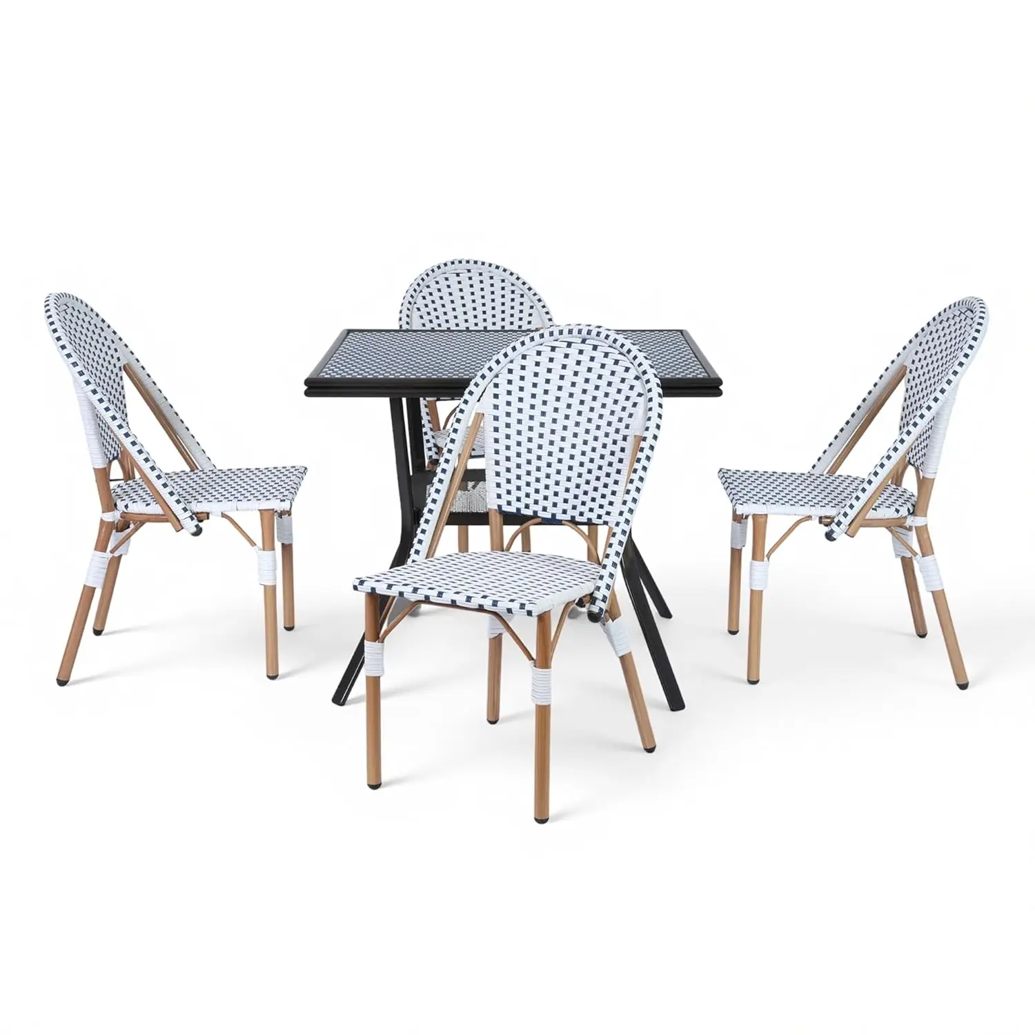 5 Piece Outdoor Patio Dining Set All-Weather Wicker Square Table 4 Chairs Metal Frame Backyard Balcony Customized
5 Piece Outdoor Patio Dining Set All-Weather Wicker Square Table 4 Chairs Metal Frame Backyard Balcony Customized