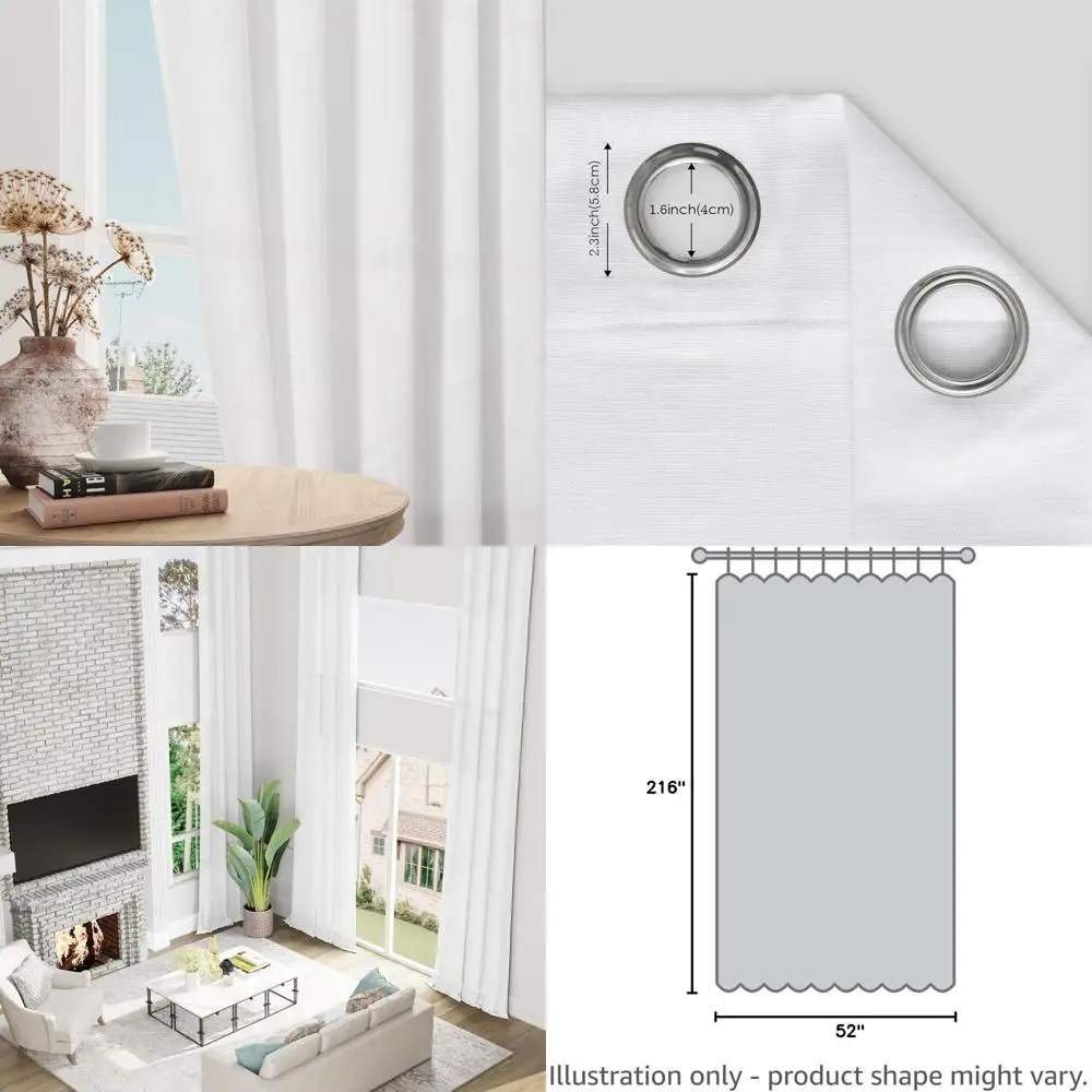 Custom 18ft White Linen Curtains for 2-Story Lofts with Light Filtering & Grommet Top
Custom 18ft White Linen Curtains for 2-Story Lofts with Light Filtering & Grommet Top