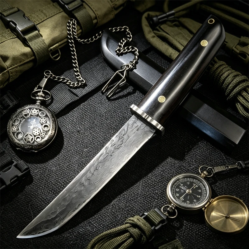 High-end VG10 Damascus Blade Ebony Handle Pocket Knife Camping Survival Knives, Outdoor Wilderness Portable EDC Tools
High-end VG10 Damascus Blade Ebony Handle Pocket Knife Camping Survival Knives, Outdoor Wilderness Portable EDC Tools