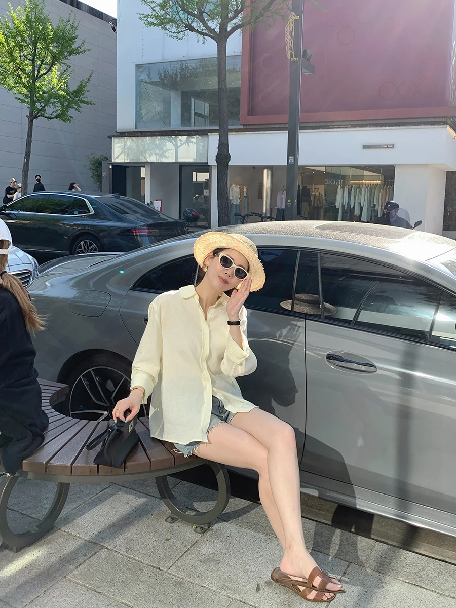 Женская хлопково-льняная блузка Landbeige с длинным рукавом, вышивкой и плиссировкой, с защитой от солнца, в корейском стиле, свободного кроя, летняя
Женская хлопково-льняная блузка Landbeige с длинным рукавом, вышивкой и плиссировкой, с защитой от солнца, в корейском стиле, свободного кроя, летняя