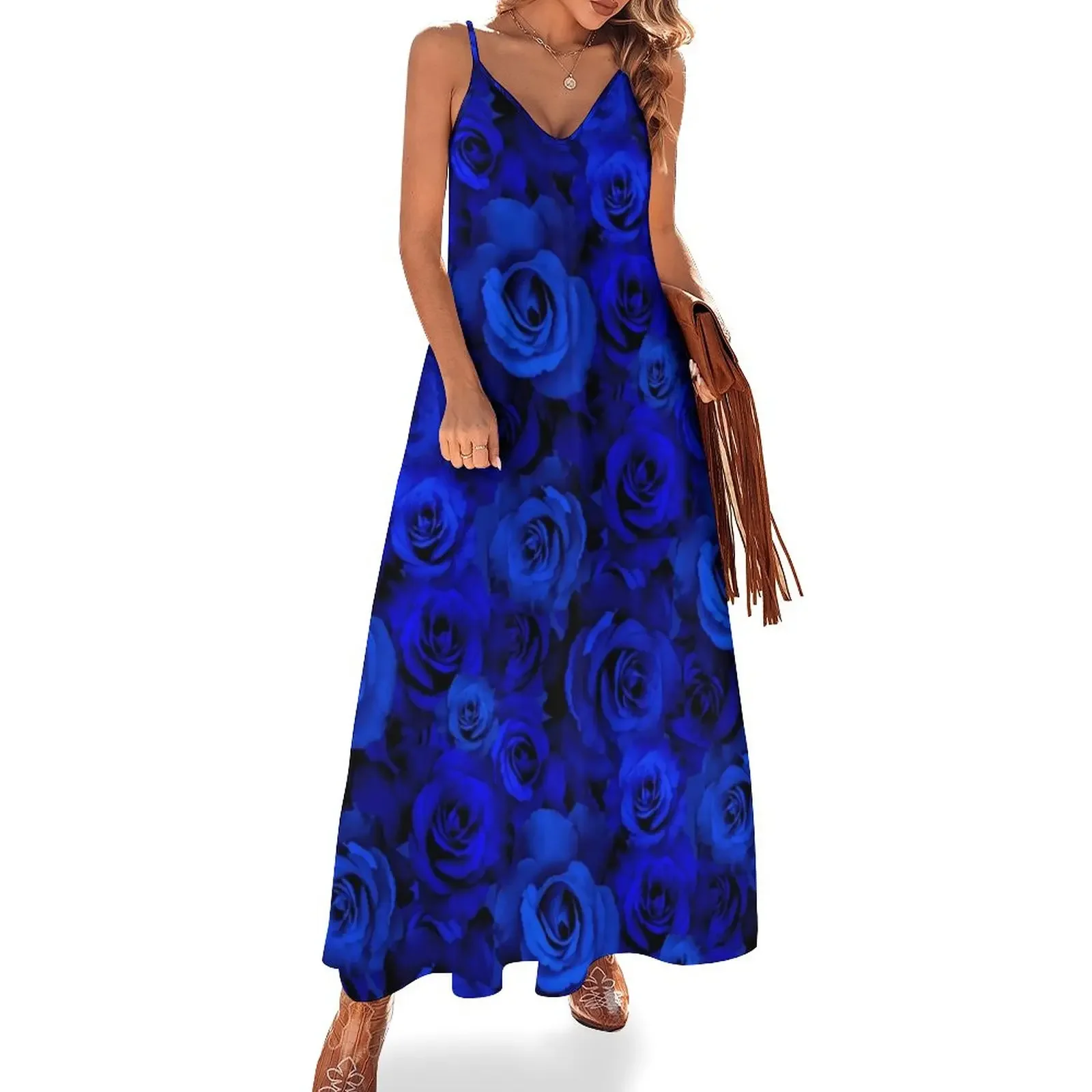 Blue Roses Sleeveless Dress Women's summer dresses luxury dresses elegant dresses plus sizes Dress
Blue Roses Sleeveless Dress Women's summer dresses luxury dresses elegant dresses plus sizes Dress