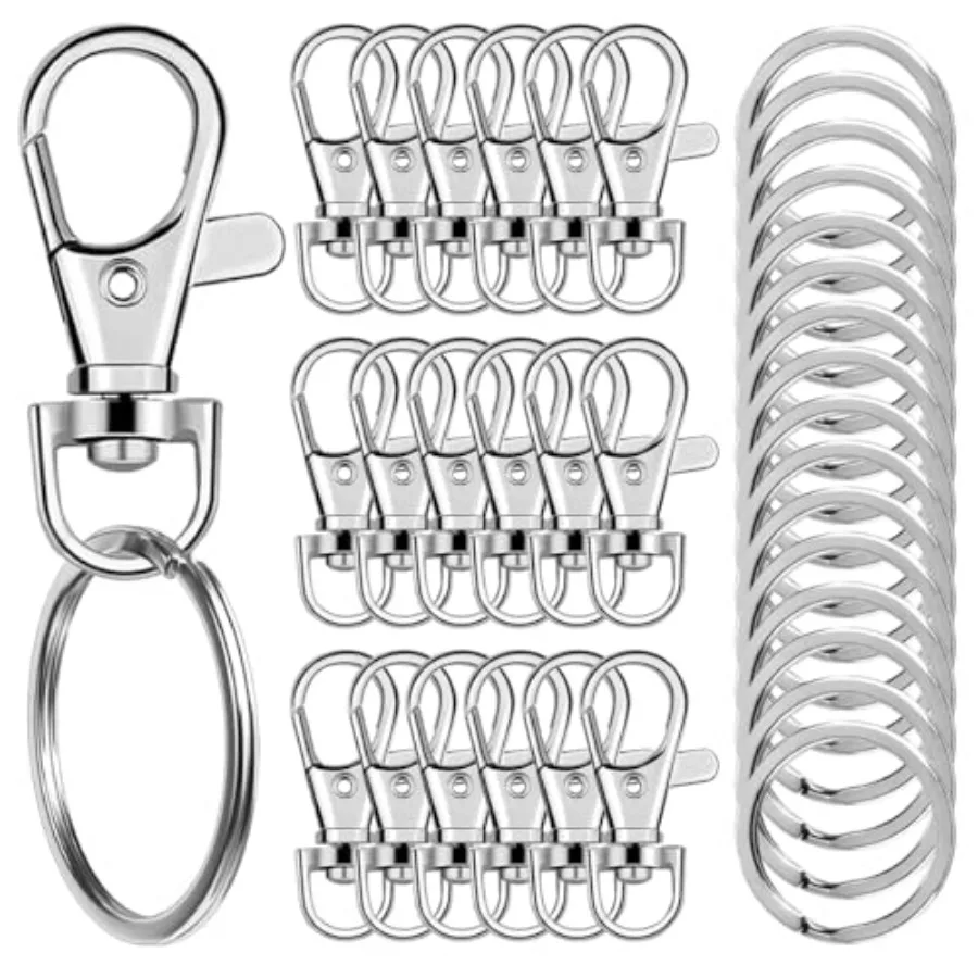 100 Pcs Keychain Hooks with Key Rings, Keychain Clip Hooks with Rings for Lanyard Jewelry Making DIY Crafts 50 Pcs Metal Lobste
100 Pcs Keychain Hooks with Key Rings, Keychain Clip Hooks with Rings for Lanyard Jewelry Making DIY Crafts 50 Pcs Metal Lobste