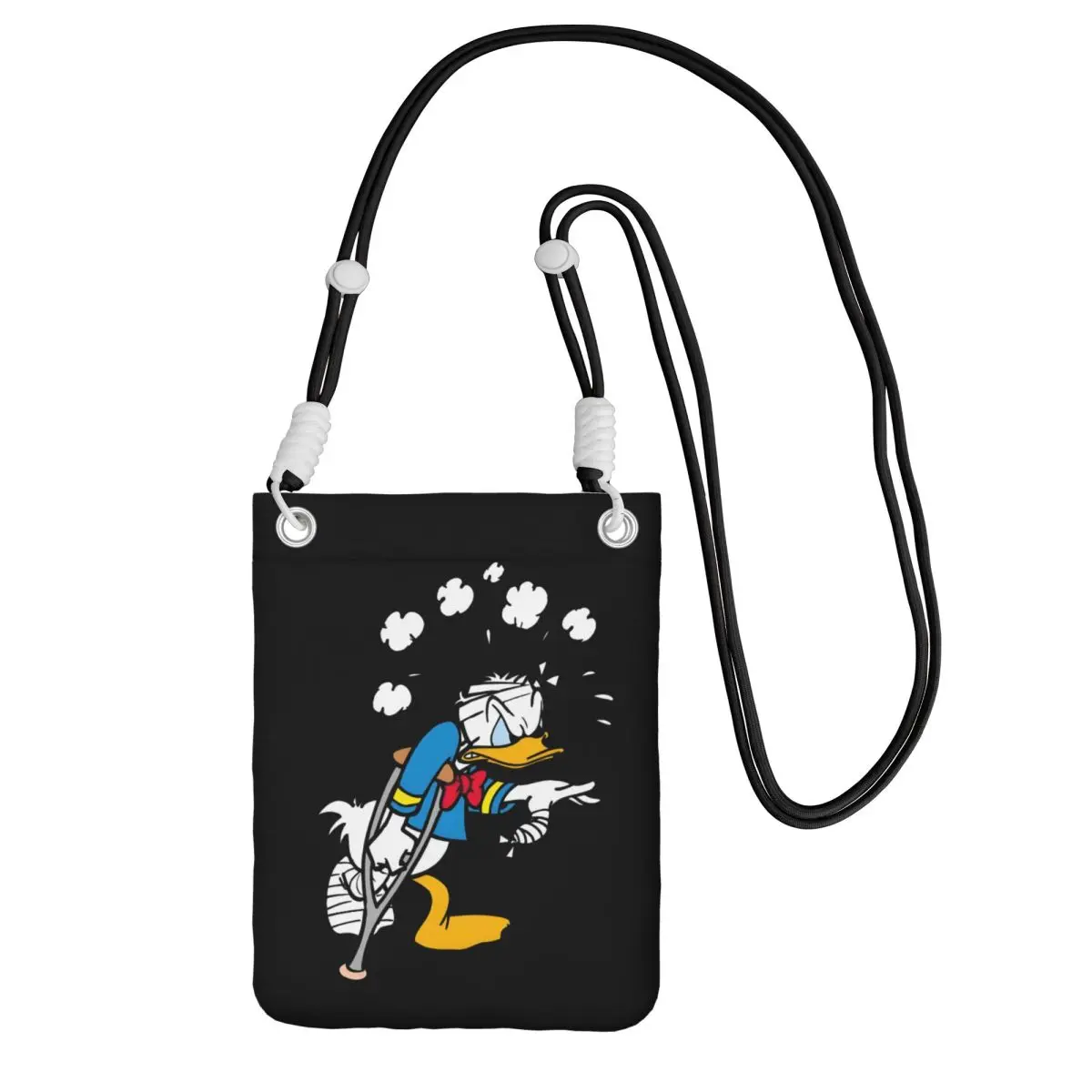 Модная сумка для мобильного телефона «Дональд Дак» на заказ, женская и мужская сумка через плечо с милой уткой для покупок, регулируемая длина