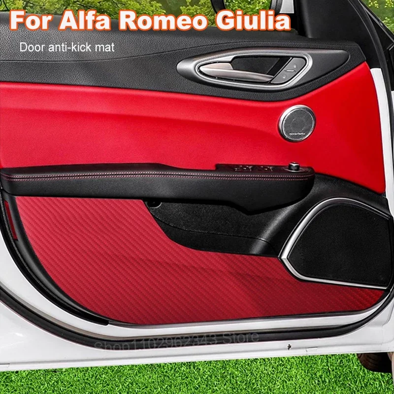 For Alfa Romeo Giulia Car Door Anti-kick Mat Pad Panel Protection Pad Interior Protection Kick Sticker Modification Accessories
