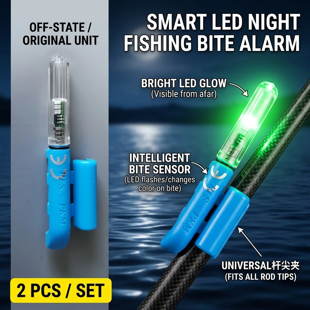 1-2pcs LED Night Fishing Rod Tip Light Electronic Smart Bite Alarm Sensor Lamp Sea Raft Rock Pole Luminous Glow Stick Accessory
1-2pcs LED Night Fishing Rod Tip Light Electronic Smart Bite Alarm Sensor Lamp Sea Raft Rock Pole Luminous Glow Stick Accessory