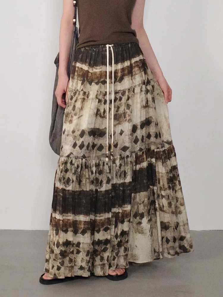 Deeptown Vintage Ink Wash Print Long Skirt Women Harajuku Elegant High Waist Skirts Retro Gothic Streetwear A-line Midi Skirts
Deeptown Vintage Ink Wash Print Long Skirt Women Harajuku Elegant High Waist Skirts Retro Gothic Streetwear A-line Midi Skirts