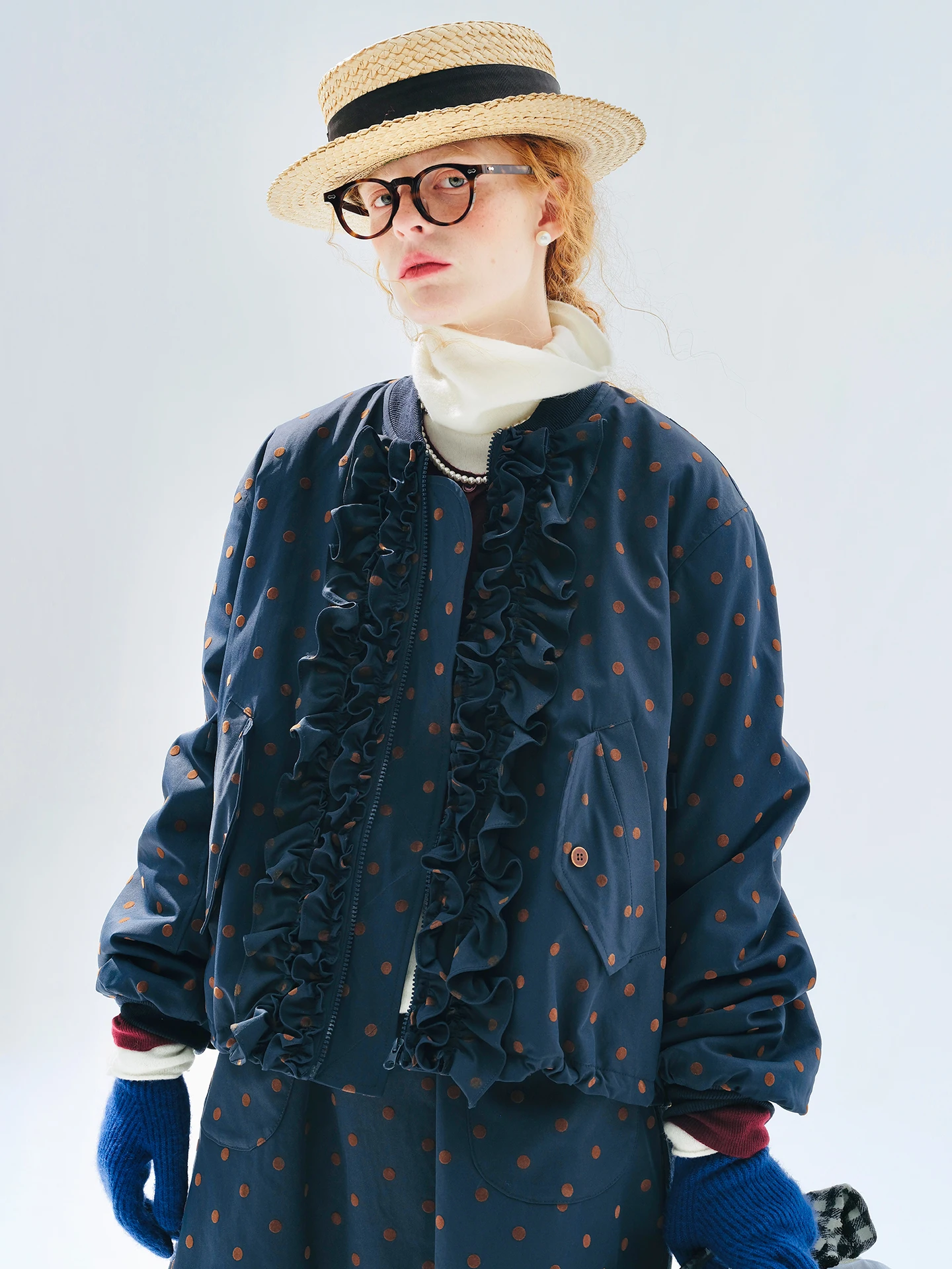 Retro Polka Dot Cotton Jacket Ruffle - Zipper Quilted Top Leisure Stroll, Artistic & Romantic 255281
Retro Polka Dot Cotton Jacket Ruffle - Zipper Quilted Top Leisure Stroll, Artistic & Romantic 255281