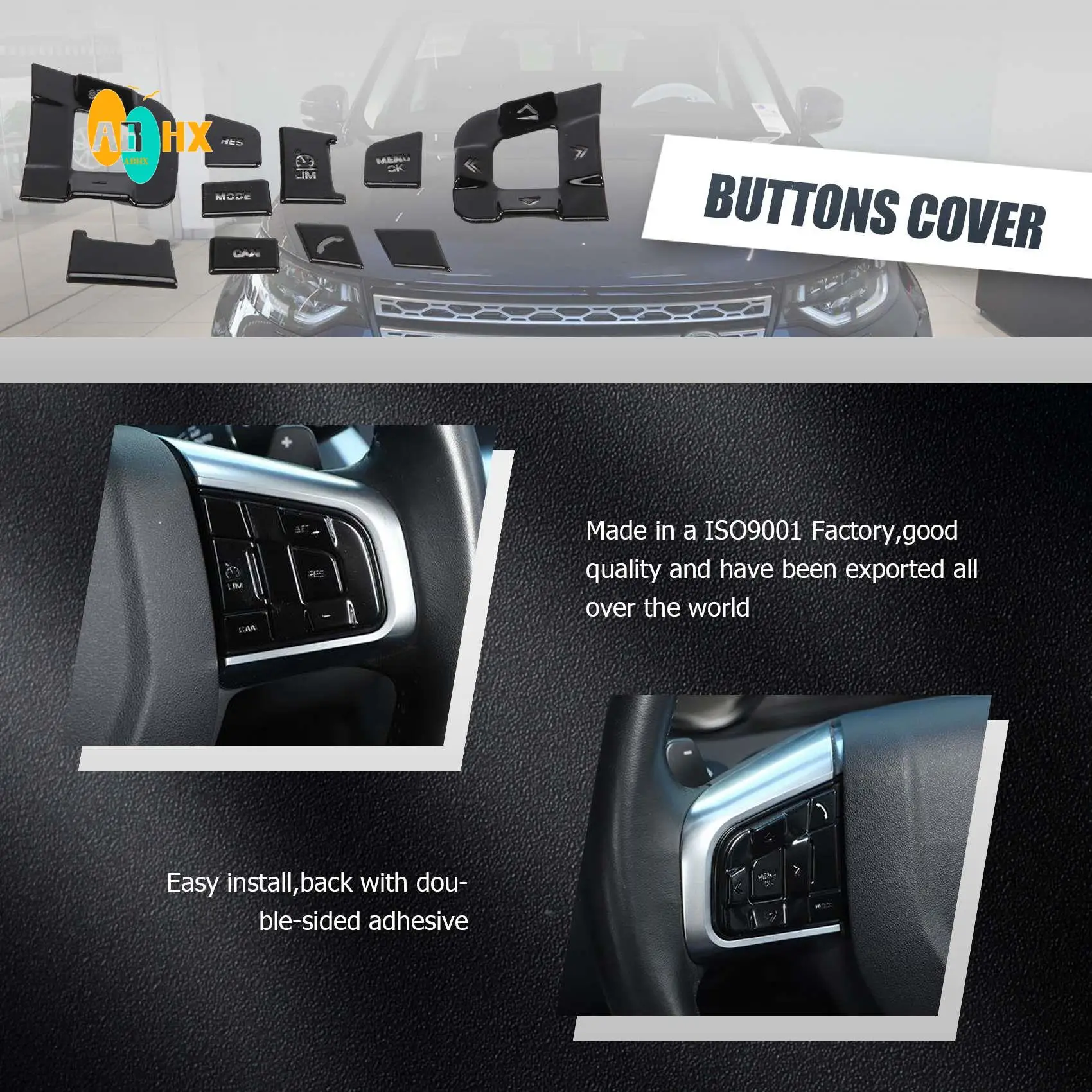 ABHX-кнопки на руль автомобиля, наклейки с блестками для Land Rover Discovery Sport 2015-2019, автомобильные аксессуары
ABHX-кнопки на руль автомобиля, наклейки с блестками для Land Rover Discovery Sport 2015-2019, автомобильные аксессуары