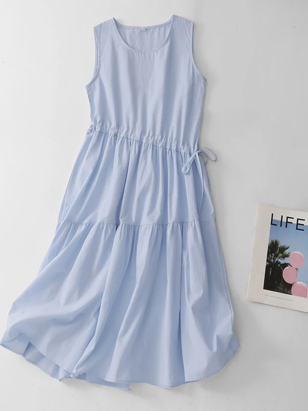 Korean Style Drawstring Vest Dress Women's Loose Feel Elegant Anti-Aging Summer Casual High Waist A-Line Midi Skirt
Korean Style Drawstring Vest Dress Women's Loose Feel Elegant Anti-Aging Summer Casual High Waist A-Line Midi Skirt