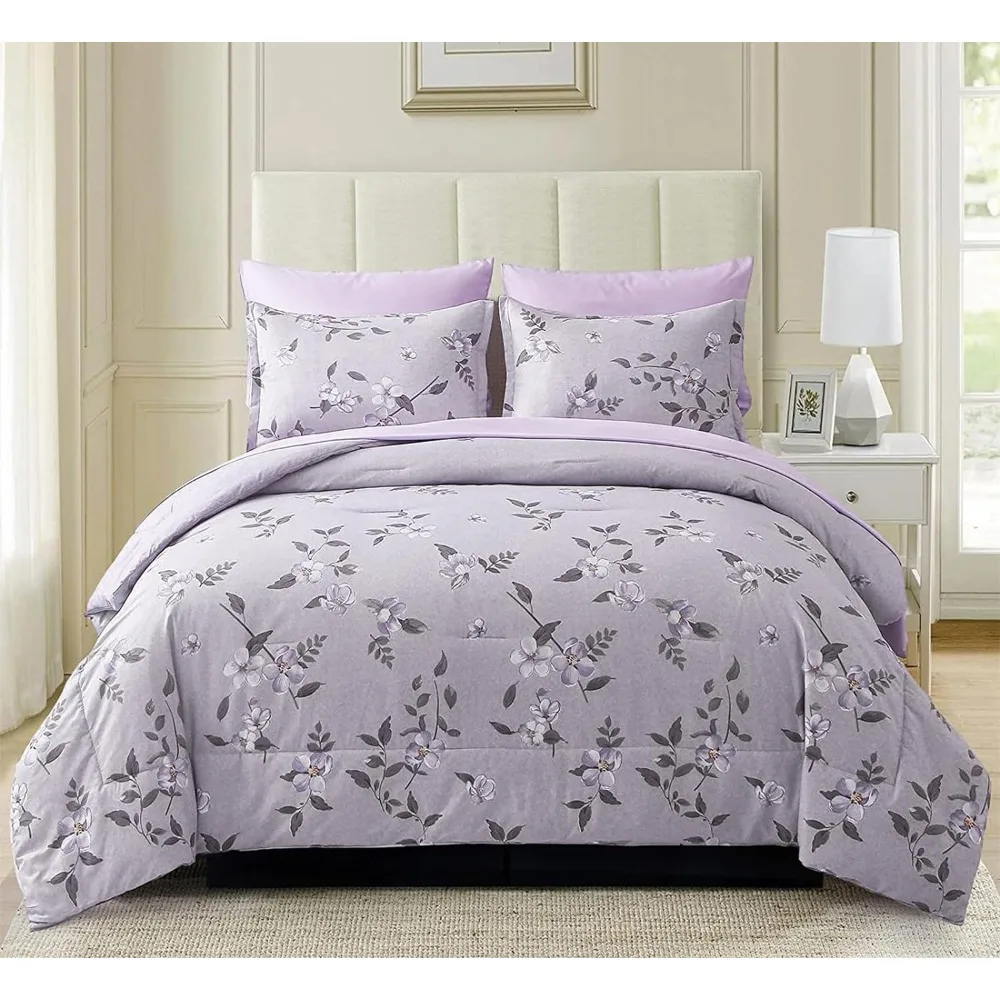Purple 7 Pieces Bed in A Bag, Soft Microfiber Bedding Comforter Sets, Queen
Purple 7 Pieces Bed in A Bag, Soft Microfiber Bedding Comforter Sets, Queen