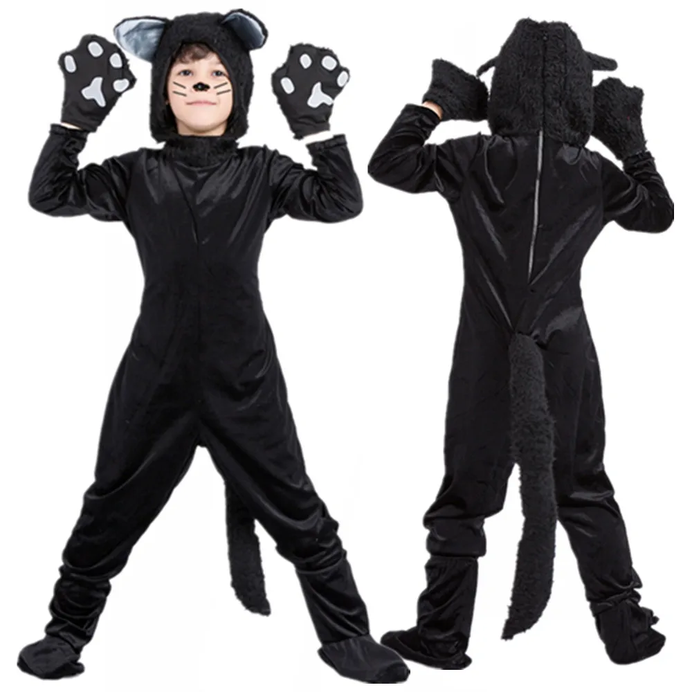 Boy Girl Animal Onesie Black Cat Jumpsuit Child Kid Halloween Purim Animal Cosplay Costumes Stage Wear
Boy Girl Animal Onesie Black Cat Jumpsuit Child Kid Halloween Purim Animal Cosplay Costumes Stage Wear