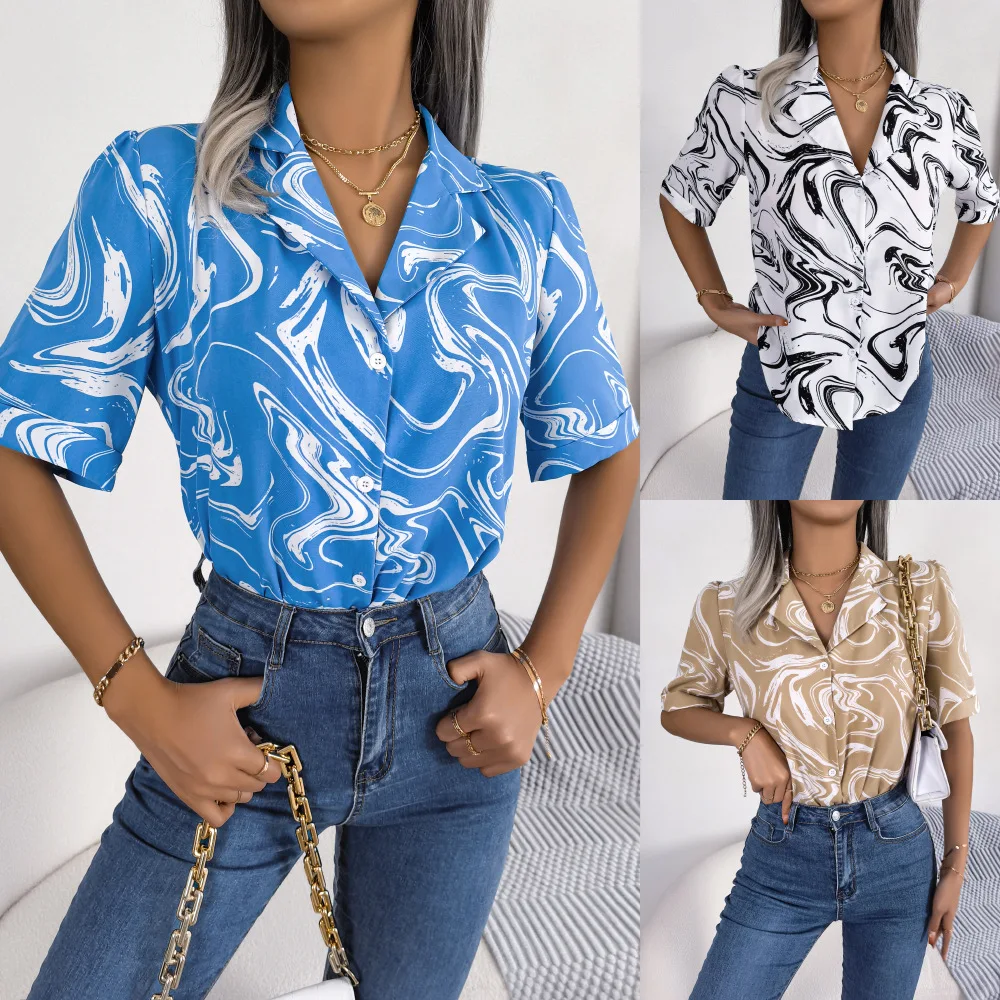 Spring and Summer Women Shirt Tops Europe and America Leisure Suit Collar Contrast Color Loose and Comfortable T-shirt Fashion
Spring and Summer Women Shirt Tops Europe and America Leisure Suit Collar Contrast Color Loose and Comfortable T-shirt Fashion