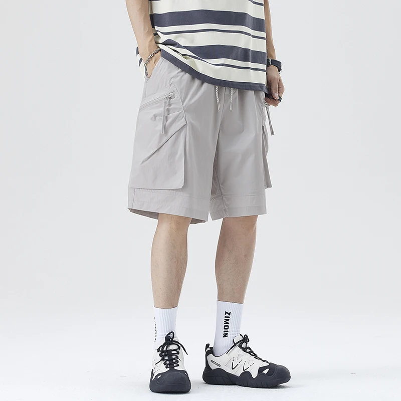 Мужские уличные шорты-карго в американском стиле, летние тонкие свободные прямые дышащие быстросохнущие шорты длиной до колена с несколькими карманами 
Мужские уличные шорты-карго в американском стиле, летние тонкие свободные прямые дышащие быстросохнущие шорты длиной до колена с несколькими карманами