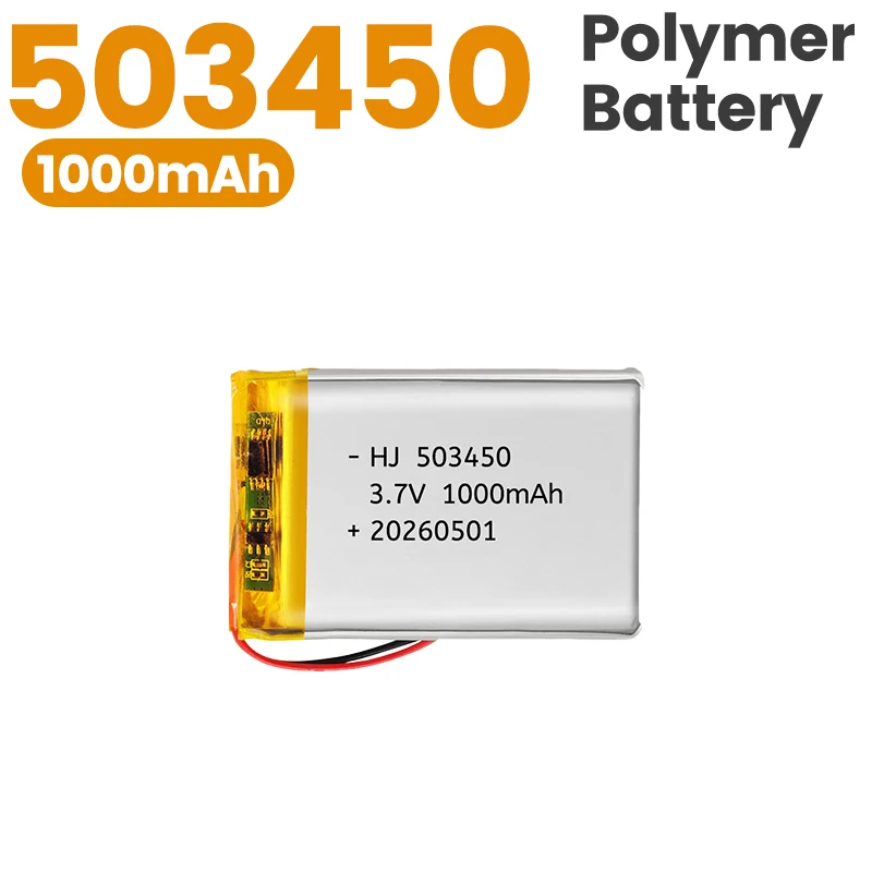 503450 1000mAh 3.7V Polymer Lithium Rechargeable Battery Li-ion Battery PH2.0 2pin JST1.25 For GPS Smart Phone DVD MP5 5234450
503450 1000mAh 3.7V Polymer Lithium Rechargeable Battery Li-ion Battery PH2.0 2pin JST1.25 For GPS Smart Phone DVD MP5 5234450
