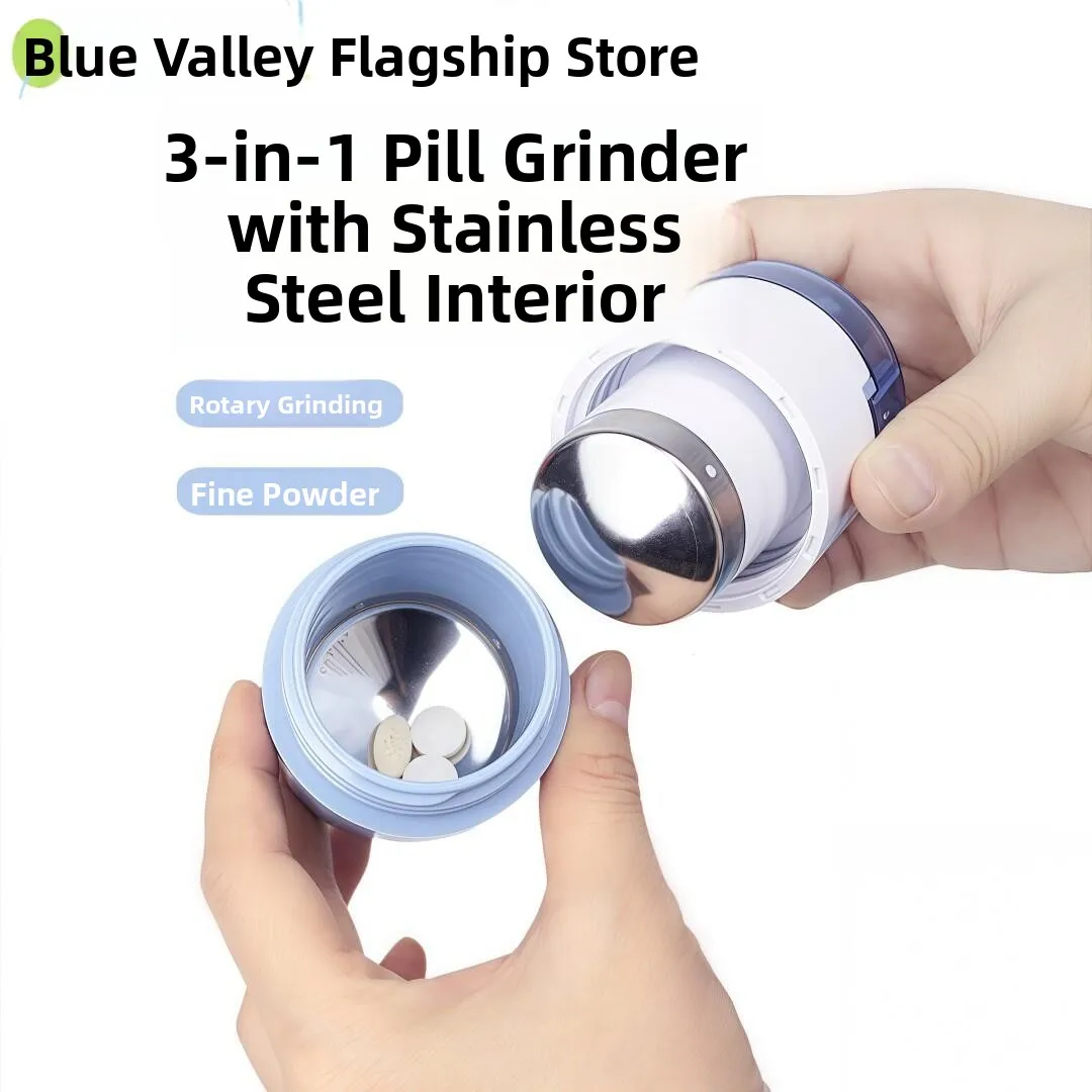 Small Stainless Steel Medicine Grinder Baby Home Use Pill Cutter Storage Box Powder Grinding Device Fly Blue Valley Model 62015
Small Stainless Steel Medicine Grinder Baby Home Use Pill Cutter Storage Box Powder Grinding Device Fly Blue Valley Model 62015
