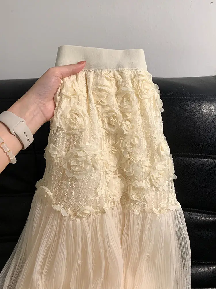 Wedbleser Fashion Three-dimensional Rose Flower Mesh Slimming High Waisted Long Skirt Women Winter New Half Length Skirts
Wedbleser Fashion Three-dimensional Rose Flower Mesh Slimming High Waisted Long Skirt Women Winter New Half Length Skirts