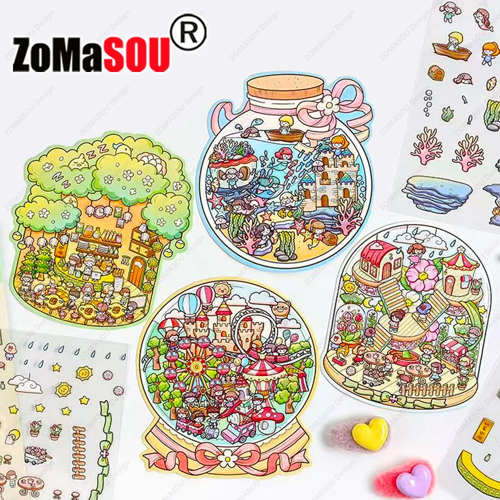 Dreamy Cartoon Water Bottle 3D DIY Landscape Sticker DIY Pocket Cabin Scene Stacking and Pasting Gift for Kid Child Student
Dreamy Cartoon Water Bottle 3D DIY Landscape Sticker DIY Pocket Cabin Scene Stacking and Pasting Gift for Kid Child Student