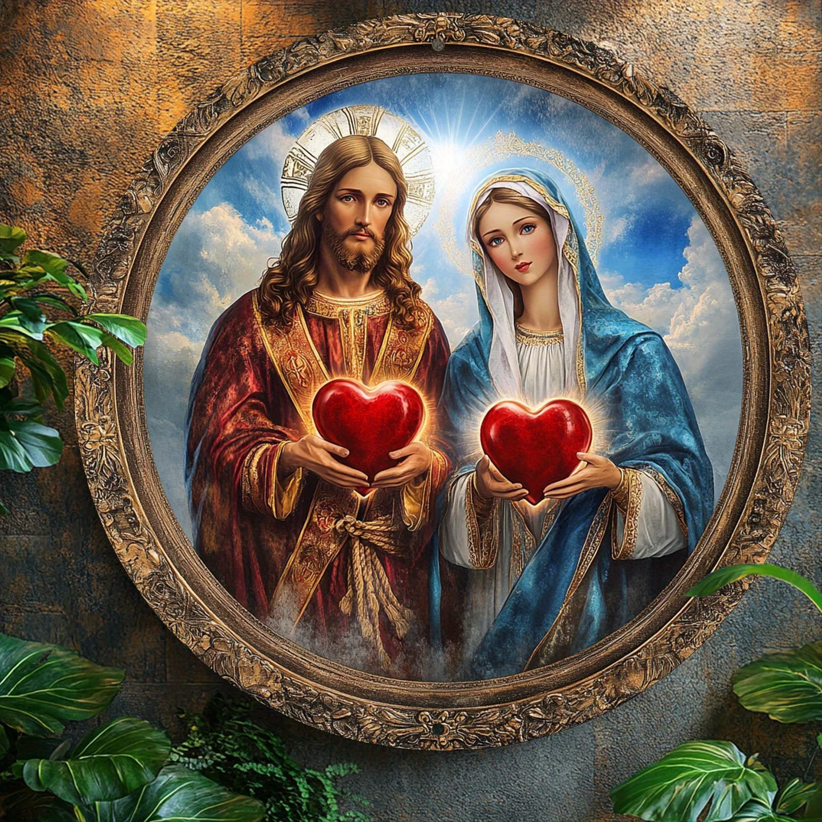 2D Flat, 1pc Vintage Jesus & Virgin Mary Round Aluminum Metal Wall Art Sign - 8x8 Inch Religious Home Decor For Kitchen, Living
2D Flat, 1pc Vintage Jesus & Virgin Mary Round Aluminum Metal Wall Art Sign - 8x8 Inch Religious Home Decor For Kitchen, Living