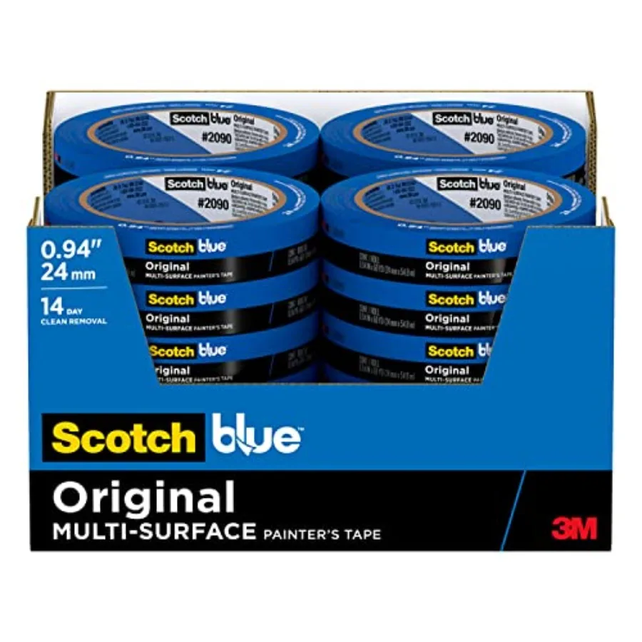 Blue Original Multi-Surface Painters Tape, 1 Inch Wide 0.94 in. x 60 Yds,24 Rolls, Blue Paint Tape Protects Surfaces and Remove
Blue Original Multi-Surface Painters Tape, 1 Inch Wide 0.94 in. x 60 Yds,24 Rolls, Blue Paint Tape Protects Surfaces and Remove
