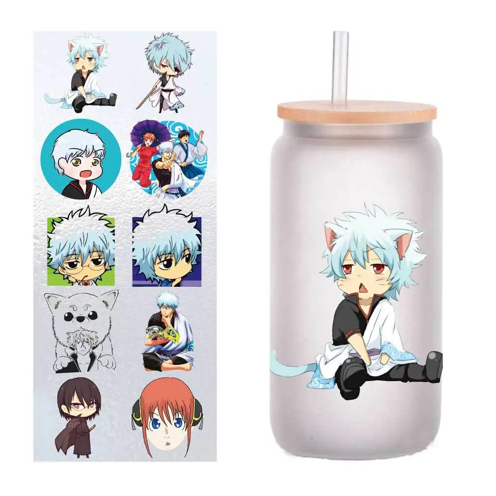 10 four-inch Japanese anime Sakata Gintoki UV transfer stickers Crystal Label Cup stickers customized.
10 four-inch Japanese anime Sakata Gintoki UV transfer stickers Crystal Label Cup stickers customized.