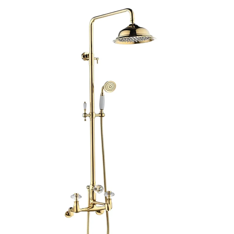 European antique shower set, crystal handwheel double-opening shower, household, multi-functional pressurized flower
European antique shower set, crystal handwheel double-opening shower, household, multi-functional pressurized flower