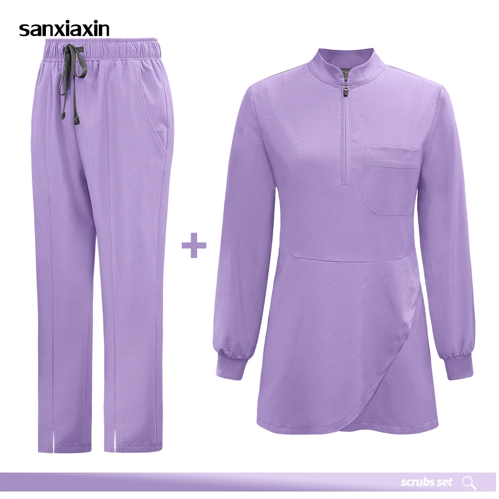 High-quality Long Sleeve Beautician Workwear Medical Nursing Set Pocket Top Straight Pant Hospital Surgical Suit Lab Accessories
High-quality Long Sleeve Beautician Workwear Medical Nursing Set Pocket Top Straight Pant Hospital Surgical Suit Lab Accessories