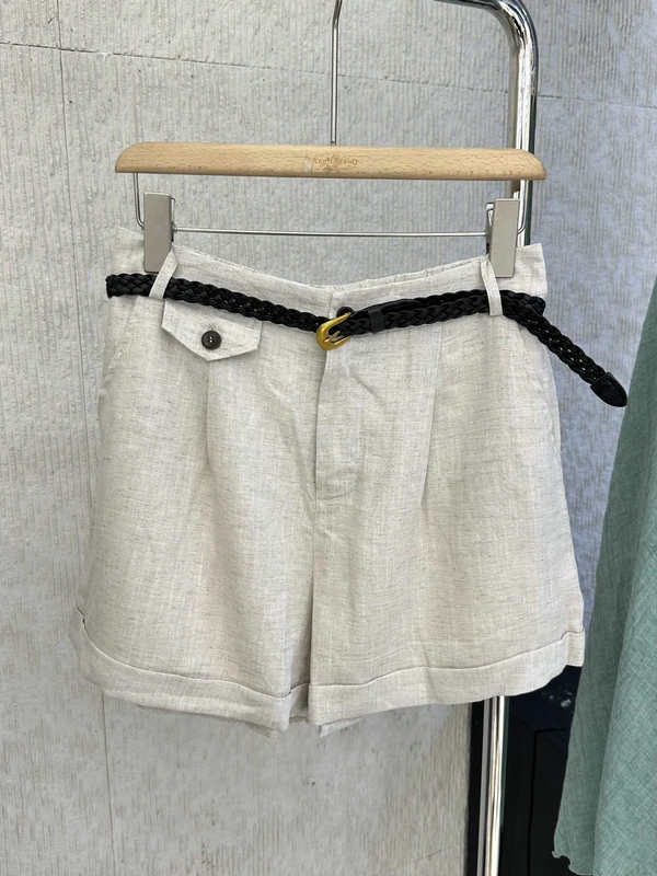 Casual Loose Wide Leg Pants Women's Linen Shorts with Belt Summer 2026 Natural Waist Button Closure Polyester
Casual Loose Wide Leg Pants Women's Linen Shorts with Belt Summer 2026 Natural Waist Button Closure Polyester