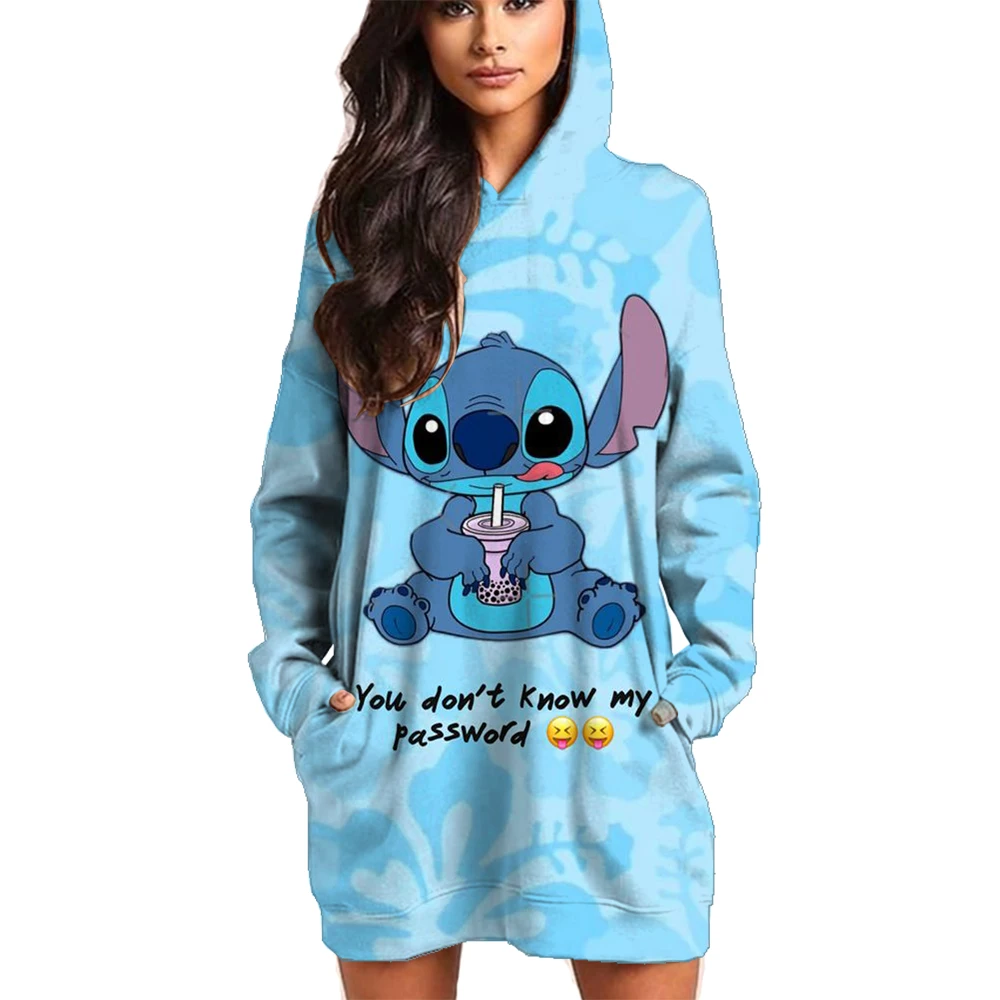 Women's spring and autumn Disney printed Stitch cartoon women's street casual fashion sweater dress new long-sleeved hoodie dres
Women's spring and autumn Disney printed Stitch cartoon women's street casual fashion sweater dress new long-sleeved hoodie dres