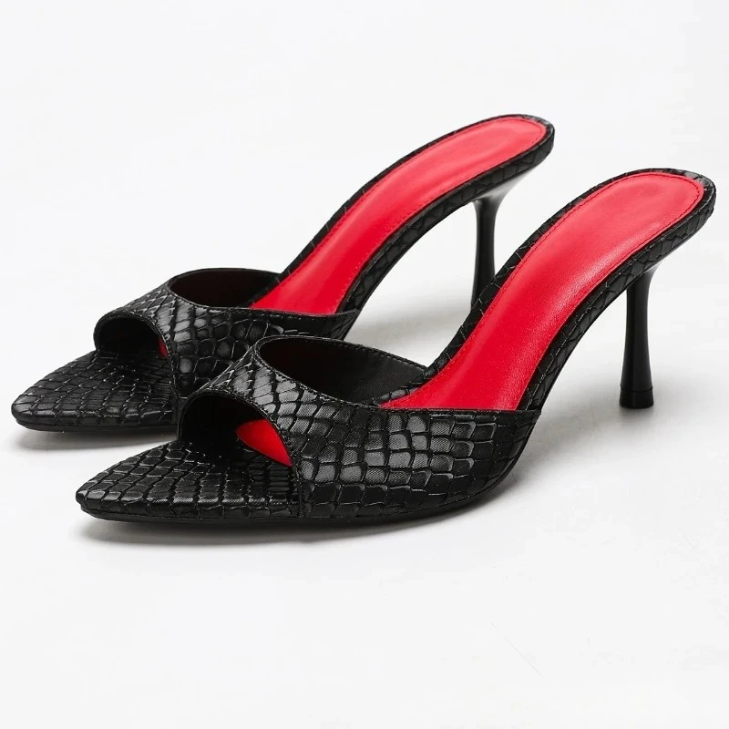 Сексуальные сабо на высоком каблуке, женские шлепанцы, сандалии с открытым носком, роскошная летняя вечерняя обувь для банкета, элегантная минималистичная обувь
Сексуальные сабо на высоком каблуке, женские шлепанцы, сандалии с открытым носком, роскошная летняя вечерняя обувь для банкета, элегантная минималистичная обувь