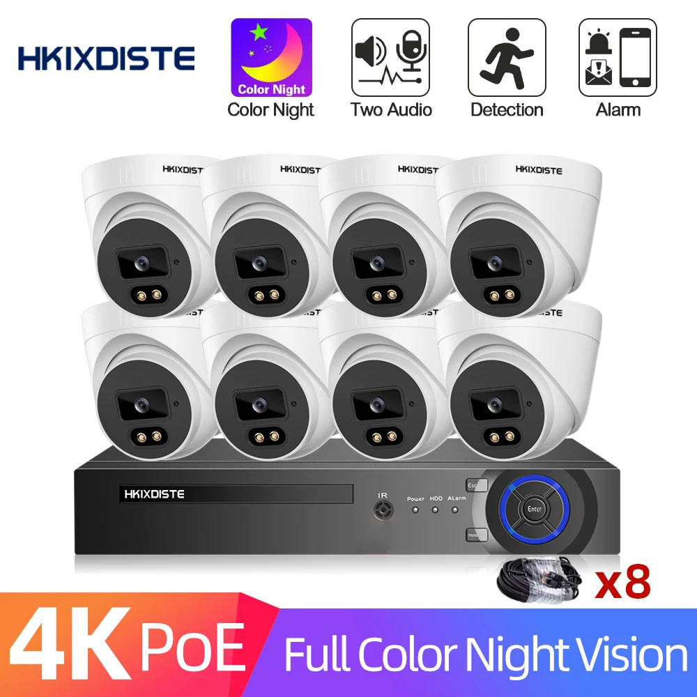 CCTV Camera Security System Kit 4K 8CH POE NVR Kit Outdoor Color Night Vision 8MP POE IP Camera Video Surveilllance System Set
CCTV Camera Security System Kit 4K 8CH POE NVR Kit Outdoor Color Night Vision 8MP POE IP Camera Video Surveilllance System Set