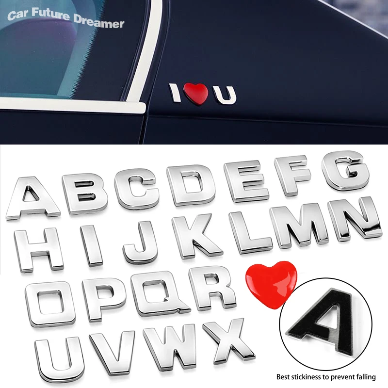 3D Creative Metal DIY Heart Alphanumeric Design Logo For Ford VW Motorcycle Car Window Trunk Logo Badge Confessions Stickers
3D Creative Metal DIY Heart Alphanumeric Design Logo For Ford VW Motorcycle Car Window Trunk Logo Badge Confessions Stickers