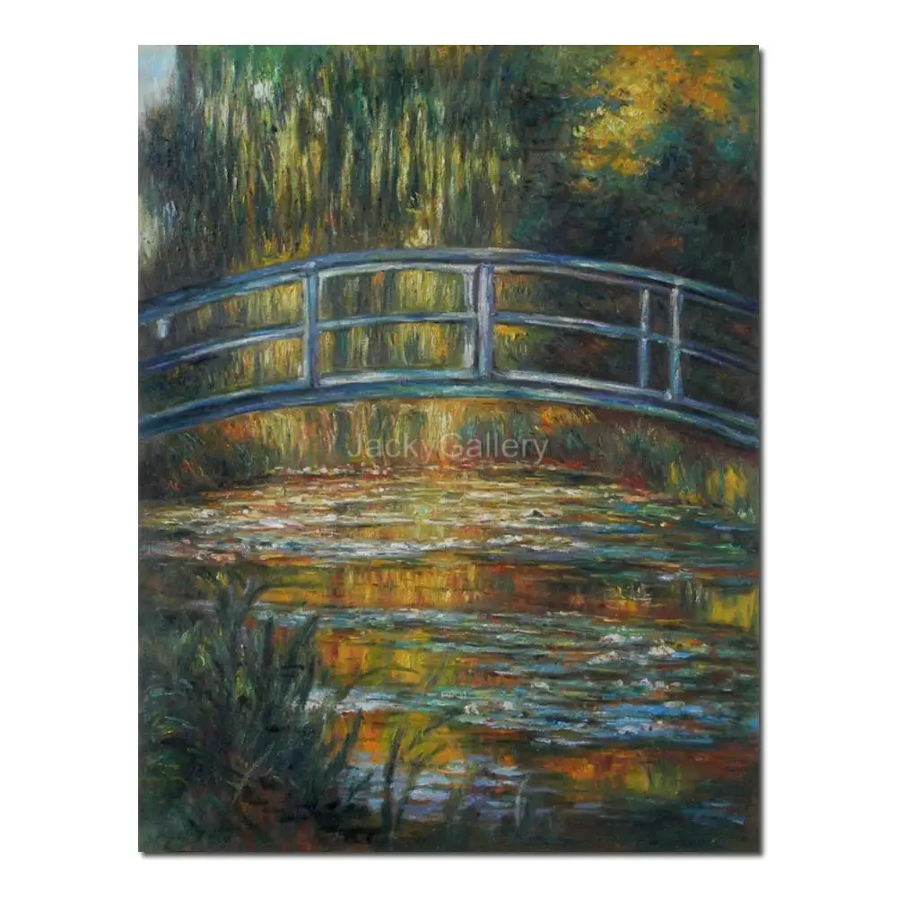Handmade Painting in Oils Water Lily Bridge Claude Monet Masterpiece Canvas Art Reproduction for Bright Spaces Wall Decor
Handmade Painting in Oils Water Lily Bridge Claude Monet Masterpiece Canvas Art Reproduction for Bright Spaces Wall Decor