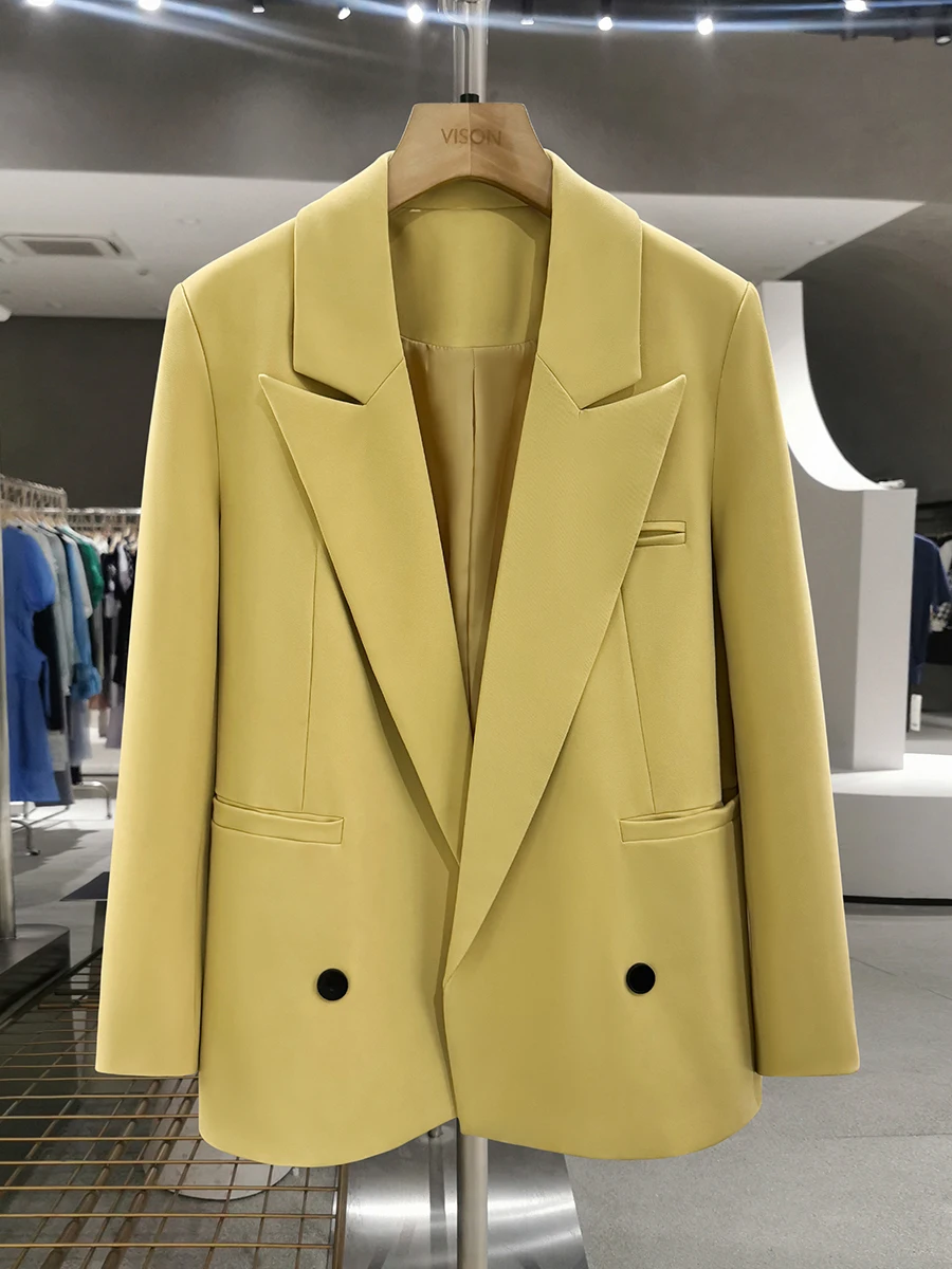 Yellow Faionable Luxury Women's Suit Jaet 2025 New Spring Autumn Ele Lady Sle Commute Straight Cut Polyester
Yellow Faionable Luxury Women's Suit Jaet 2025 New Spring Autumn Ele Lady Sle Commute Straight Cut Polyester