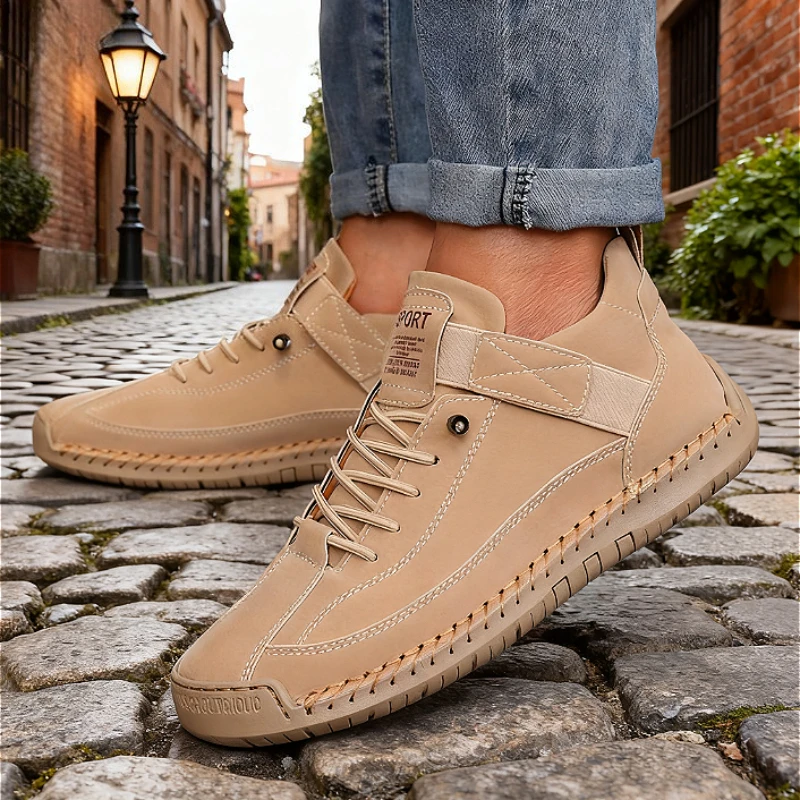Мужские ботинки средней высоты на весну, британский стиль, противоскользящие лоферы в стиле ретро, кожаные повседневные мужские ботинки ручной работы на мягкой подошве, мужские ботинки телесного цвета 2025
Мужские ботинки средней высоты на весну, британский стиль, противоскользящие лоферы в стиле ретро, кожаные повседневные мужские ботинки ручной работы на мягкой подошве, мужские ботинки телесного цвета 2025