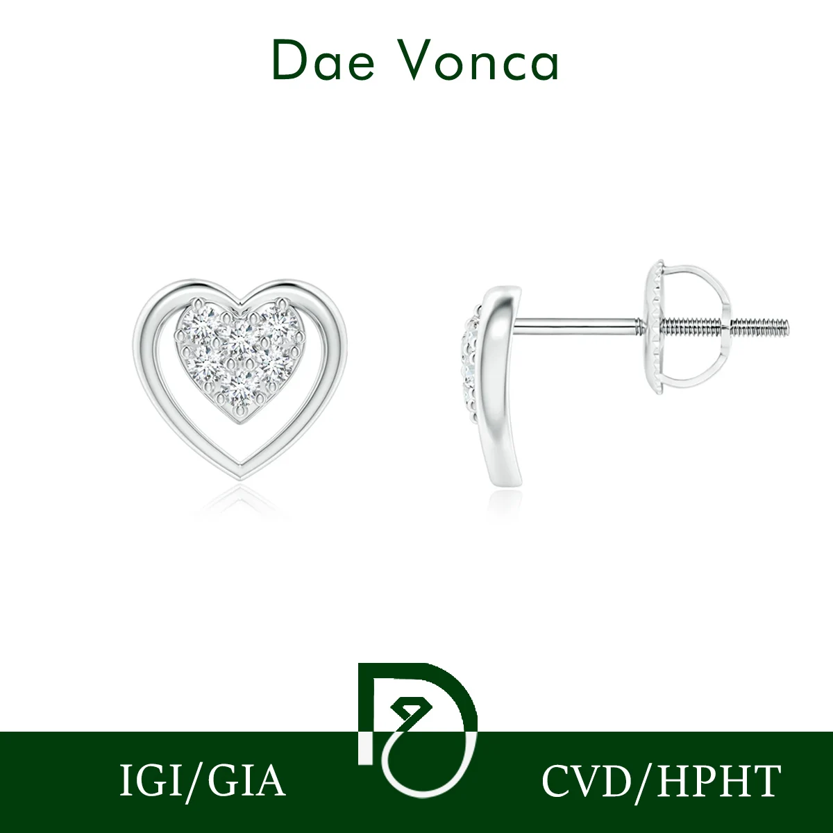 18K Solid Gold 0.24CT Total Round Brilliant Cut Lab Grown Diamond Heart Stud Earrings Screw Back Earrings for Women Fine Jewelry
18K Solid Gold 0.24CT Total Round Brilliant Cut Lab Grown Diamond Heart Stud Earrings Screw Back Earrings for Women Fine Jewelry