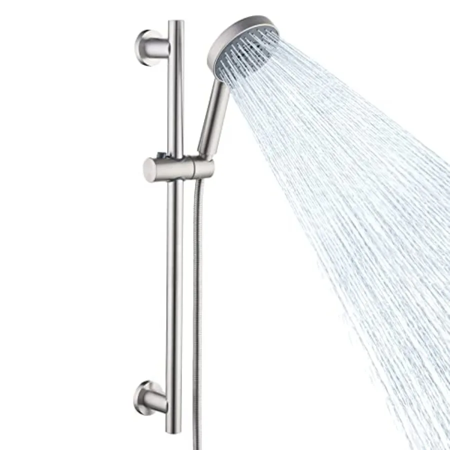 Adjustable Shower Head with Slide Bar 5-Function Handheld Sliding Shower Head with Extra Long Hose Wall Mount Brushed Finish F2
Adjustable Shower Head with Slide Bar 5-Function Handheld Sliding Shower Head with Extra Long Hose Wall Mount Brushed Finish F2