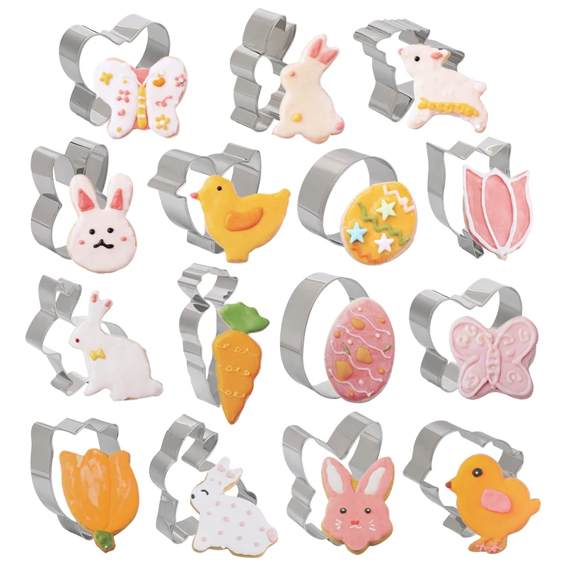4/5/6Pcs Cartoon Egg Rabbit Radish Cake Molds Easter Stainless Steel Cookies Cutter Easter Party DIY Baking Tools Biscuit Moulds
4/5/6Pcs Cartoon Egg Rabbit Radish Cake Molds Easter Stainless Steel Cookies Cutter Easter Party DIY Baking Tools Biscuit Moulds