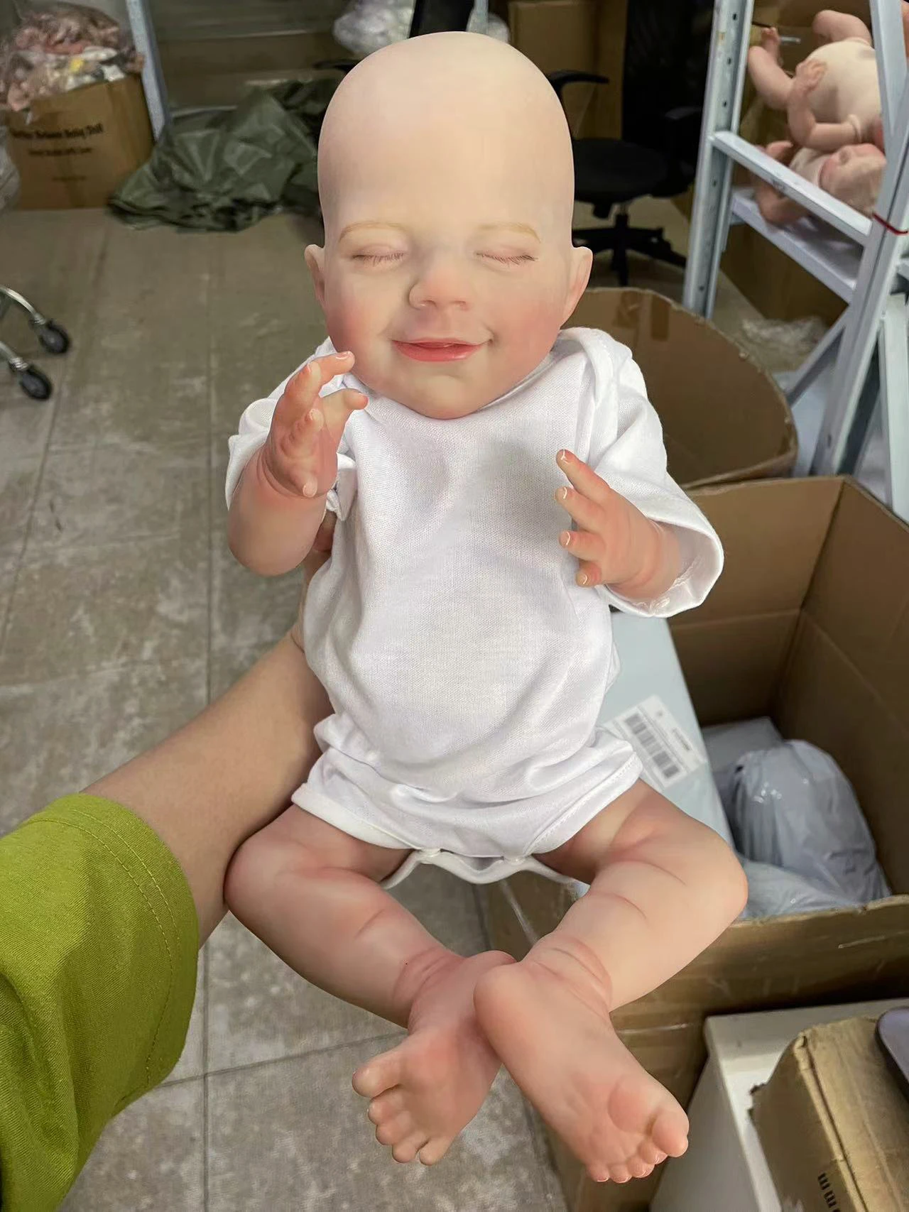 19inch April Full Vinyl Body Already Painted Sleeping Reborn Baby Doll Lifelike Multiple Layers Painting 3D Skin NO Hair
19inch April Full Vinyl Body Already Painted Sleeping Reborn Baby Doll Lifelike Multiple Layers Painting 3D Skin NO Hair