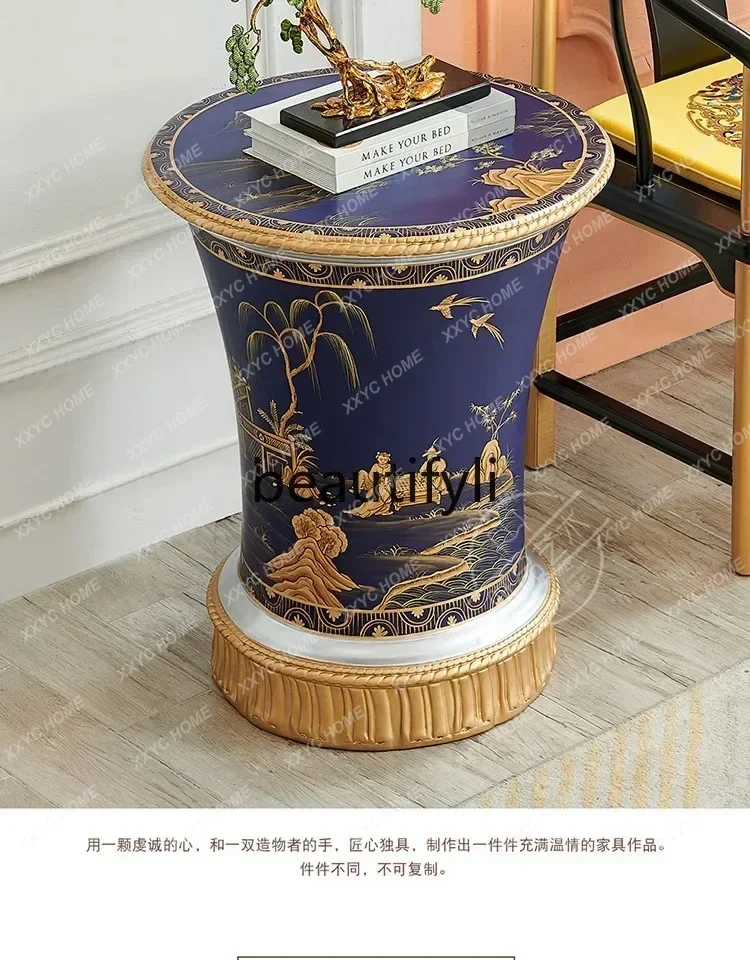 HBeauty salon club balcony negotiation small round coffee table Chinese, and style blue painted sofa side table
HBeauty salon club balcony negotiation small round coffee table Chinese, and style blue painted sofa side table