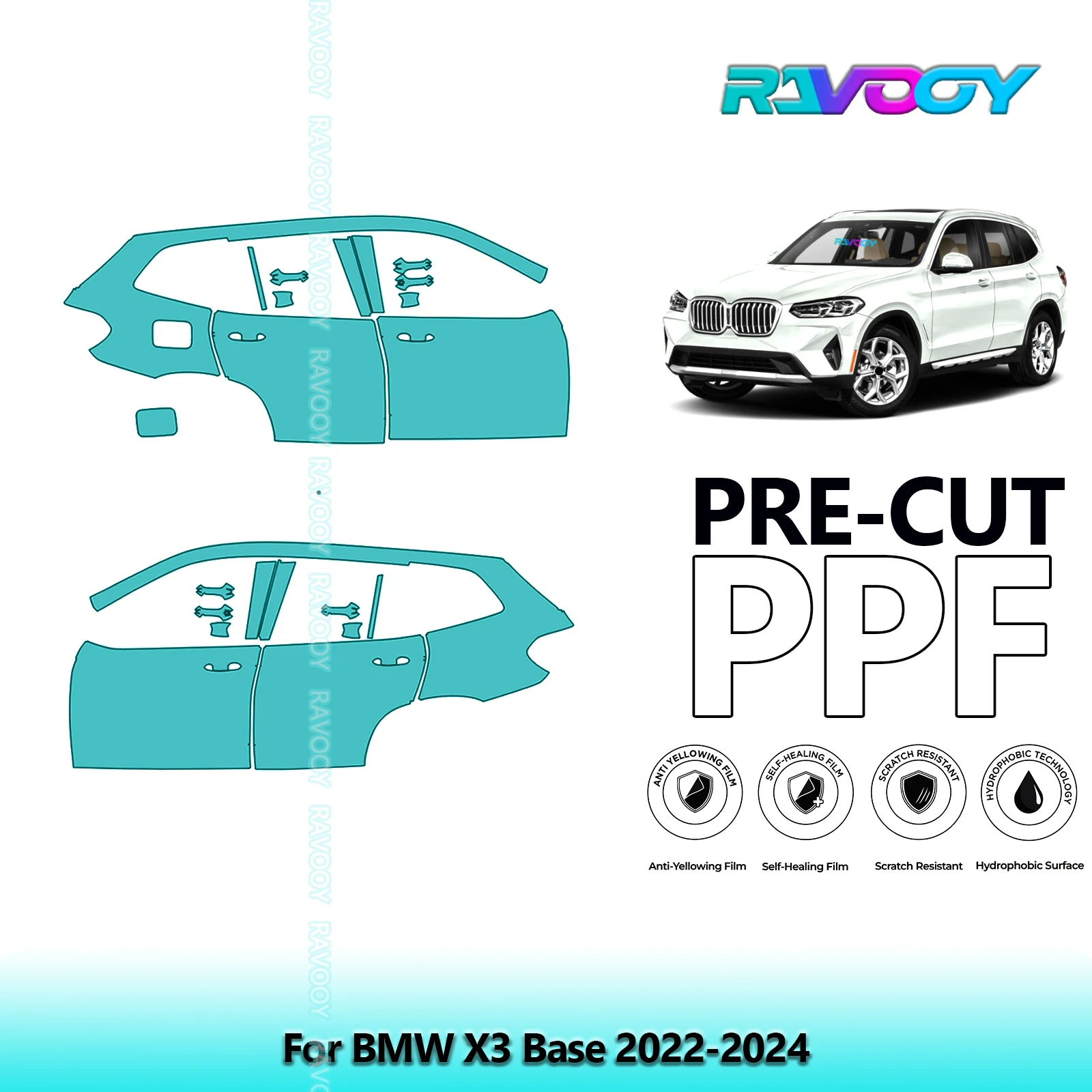 For BMW X3 Base 2022-2024 8.5mil Clear Matte Pre-Cut PPF Door & A/B Pillar Kit TPU Paint Protection Film Set
For BMW X3 Base 2022-2024 8.5mil Clear Matte Pre-Cut PPF Door & A/B Pillar Kit TPU Paint Protection Film Set