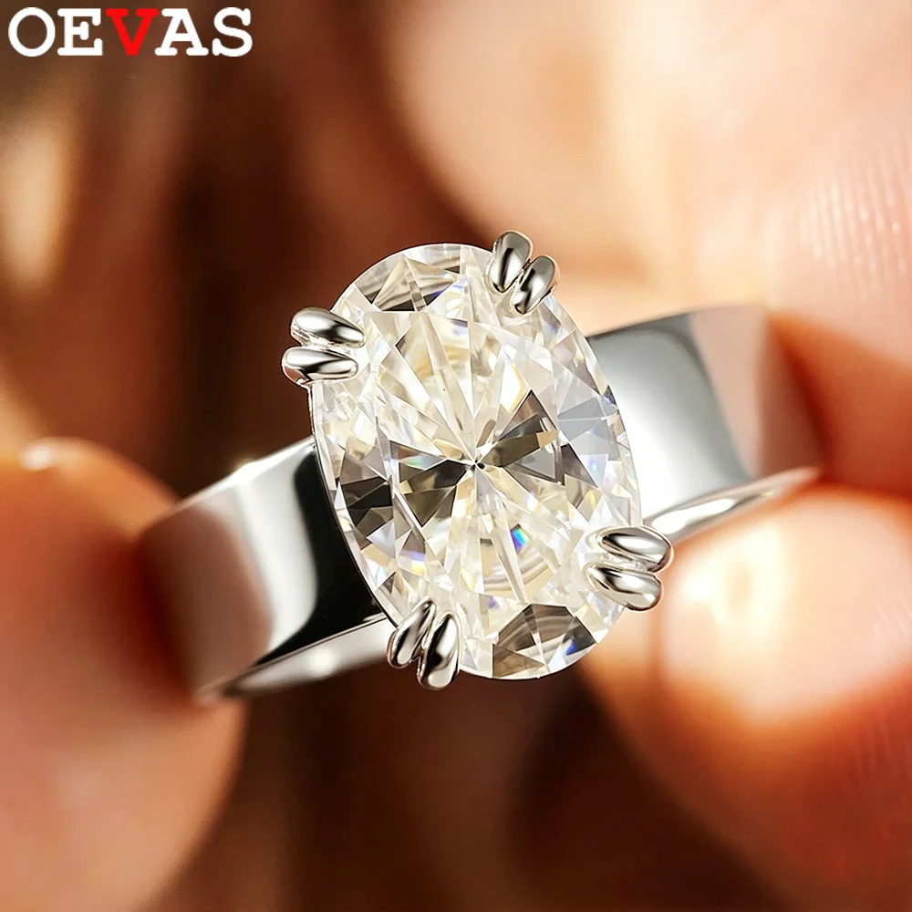 OEVAS 4.5CT 8X12MM Oval Solitaire Moissanite Rings for Women S925 Silver Plated 18K Gold Sparkling Wedding ring Fine Jewelry
OEVAS 4.5CT 8X12MM Oval Solitaire Moissanite Rings for Women S925 Silver Plated 18K Gold Sparkling Wedding ring Fine Jewelry