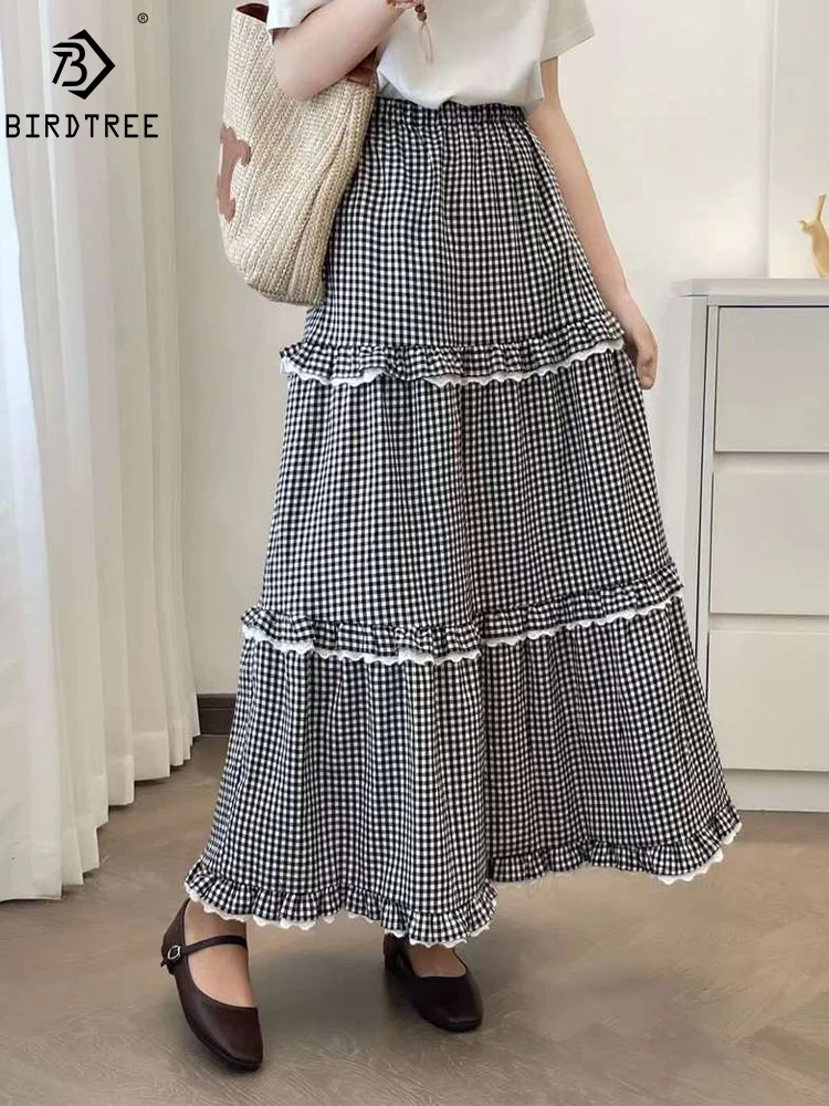 New Spring Cotton Casual Skirts Women Elastic Waist Plaid Ruched Skirt Girl OL Retro Sweet Loose Skirt 2024 Summer B45061QM
New Spring Cotton Casual Skirts Women Elastic Waist Plaid Ruched Skirt Girl OL Retro Sweet Loose Skirt 2024 Summer B45061QM