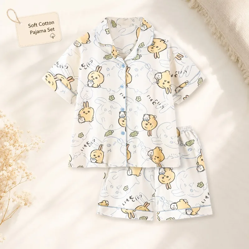 Kawaii Chiikawa Pajama Set Cotton Short Sleeve Summer Loungewear Soft Breathable Loose Sleepwear Set for Girls Homewear Gift
Kawaii Chiikawa Pajama Set Cotton Short Sleeve Summer Loungewear Soft Breathable Loose Sleepwear Set for Girls Homewear Gift