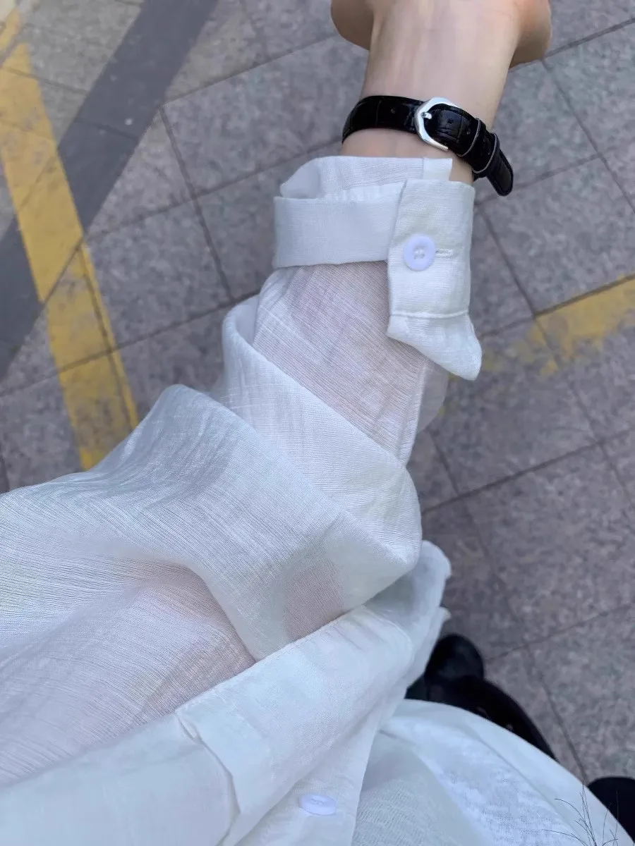 White Lightweight UV Protection Women's irt Loose Casual Sle Sunscreen Outerwear Long Sve Collar Anti-Wrinkle
White Lightweight UV Protection Women's irt Loose Casual Sle Sunscreen Outerwear Long Sve Collar Anti-Wrinkle