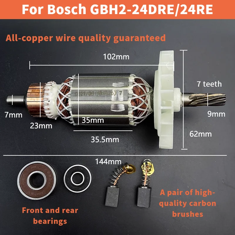 AC220-240V Angle grinder rotor for Bosch GBH2-24DRE GBH2-24RE electric hammer Armature Anchor Stator Coil Replacement Parts
AC220-240V Angle grinder rotor for Bosch GBH2-24DRE GBH2-24RE electric hammer Armature Anchor Stator Coil Replacement Parts