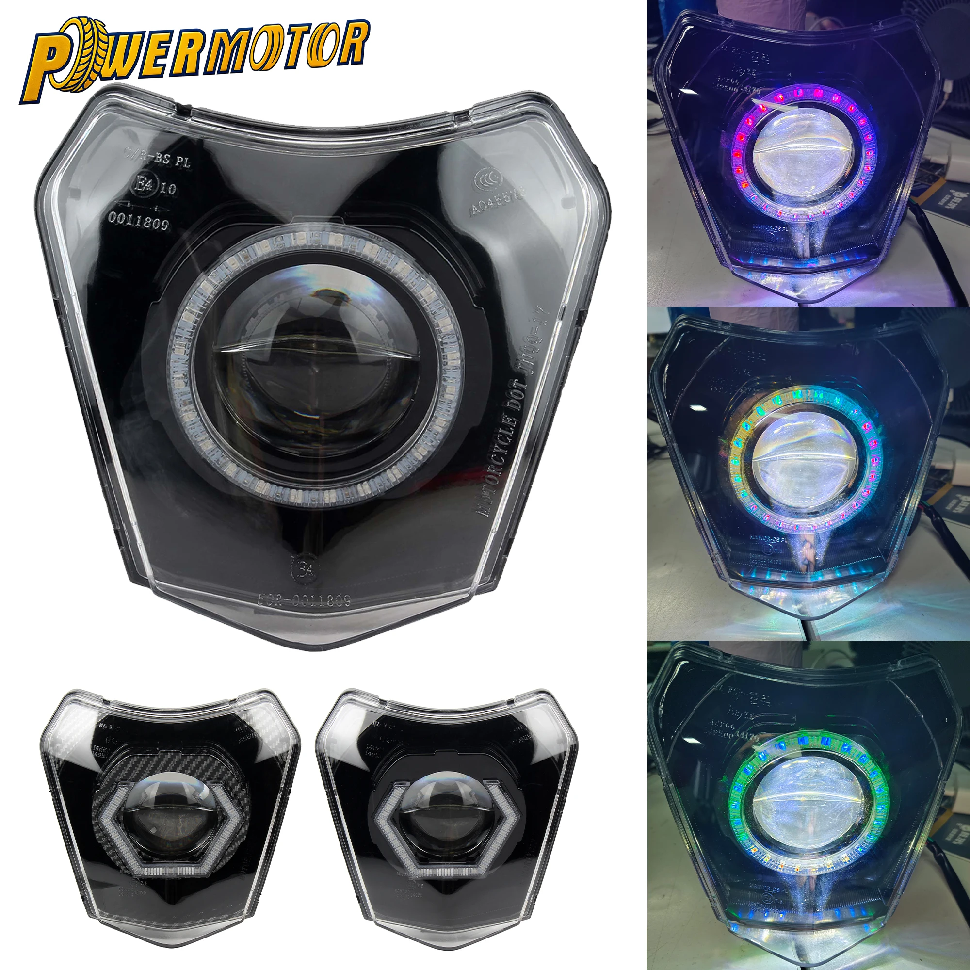 Enduro Motocross Angel Eyes Headlight App Control RGB Lights For KTM EXC SX XC XCW EXCF 125-500 Motorcycle Head Light Modified
Enduro Motocross Angel Eyes Headlight App Control RGB Lights For KTM EXC SX XC XCW EXCF 125-500 Motorcycle Head Light Modified