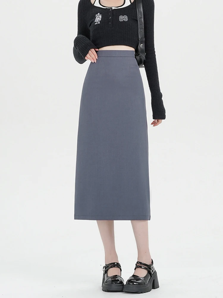 Юбка-миди с высокой талией и разрезом на молнии, корейская версия, весенняя модная коллекция для женщин
Юбка-миди с высокой талией и разрезом на молнии, корейская версия, весенняя модная коллекция для женщин