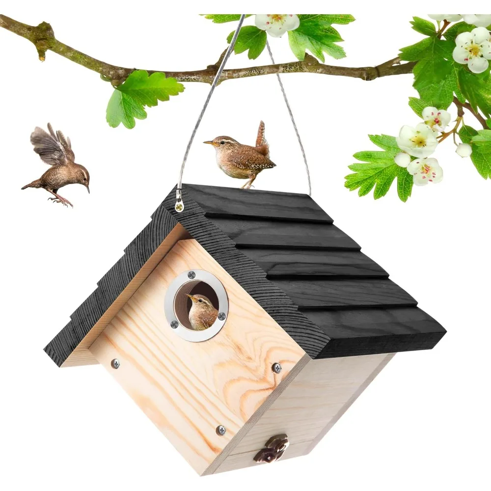 Hanging Wren Bird Houses for Outside Cedar Wooden Bird Houses for Outdoors, Bird Nest with Air Vents Entrance Hole
Hanging Wren Bird Houses for Outside Cedar Wooden Bird Houses for Outdoors, Bird Nest with Air Vents Entrance Hole
